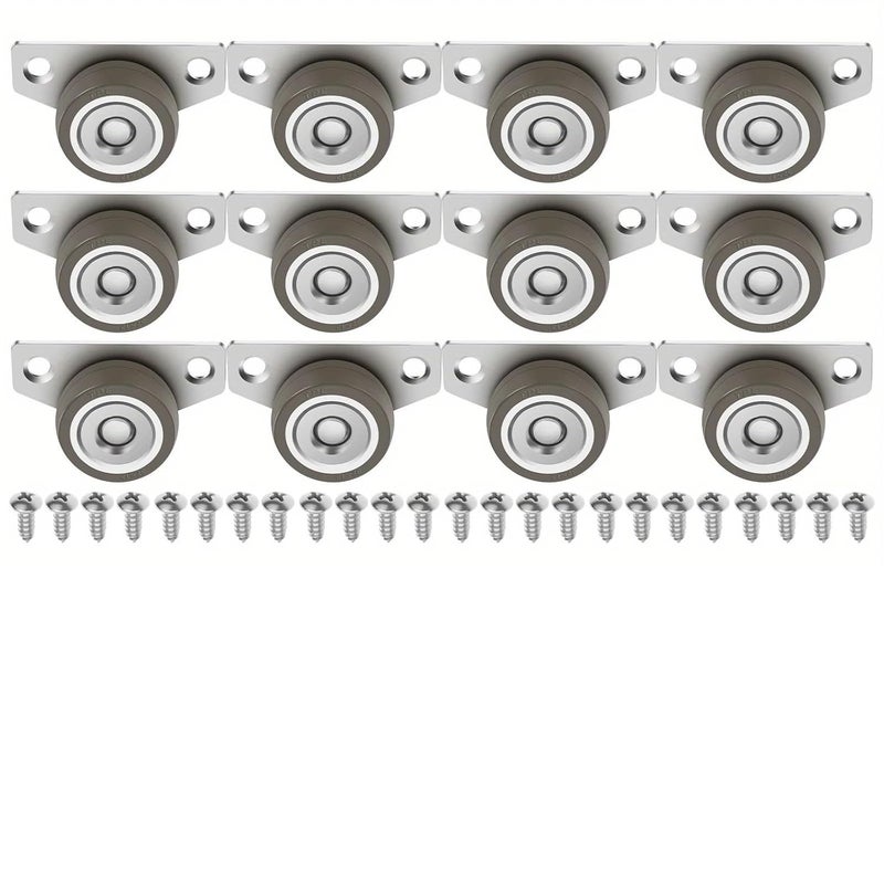 Universal Mounted Silent Caster Wheels 12Pcs Small Side Mount for Furniture Nightstand Table - Image 2