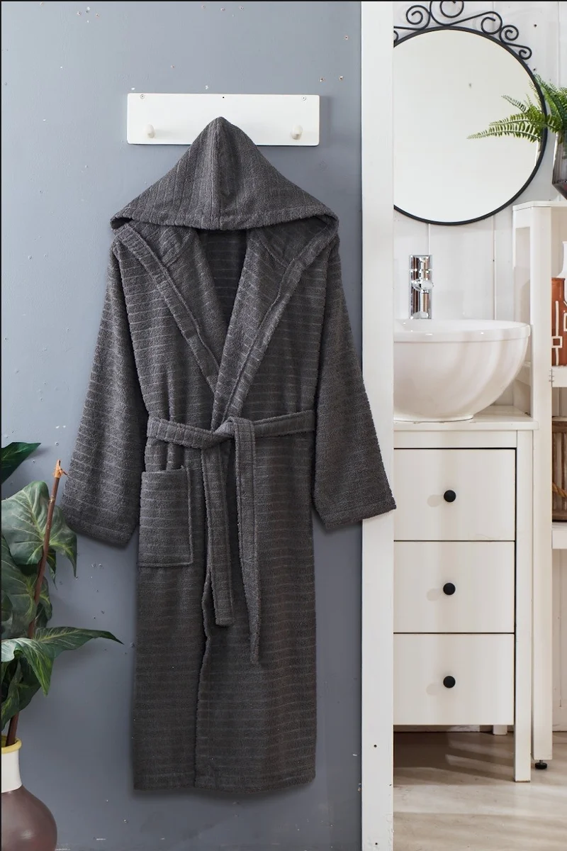 Valezium 2 Pieces Hooded Cotton Bathrobe