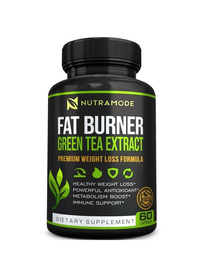 NUTRAMODE مكمل مستخلص الشاي الأخضر الممتاز لحرق الدهون مع EGCG - مثبط شهية طبيعي - حبوب نظام غذائي لفقدان الوزن الصحي تعمل بسرعة للنساء والرجال - معزز الأيض للتخلص من دهون البطن بسرعة - Image 1