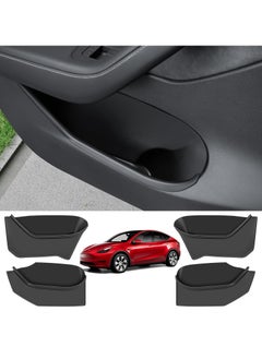 SYOSI Silicone Door Storage Pockets for Tesla Model Y 2021-2023, 4PCS Door Protector Accessories, Front and Rear Door Slot Pockets  - Image 1