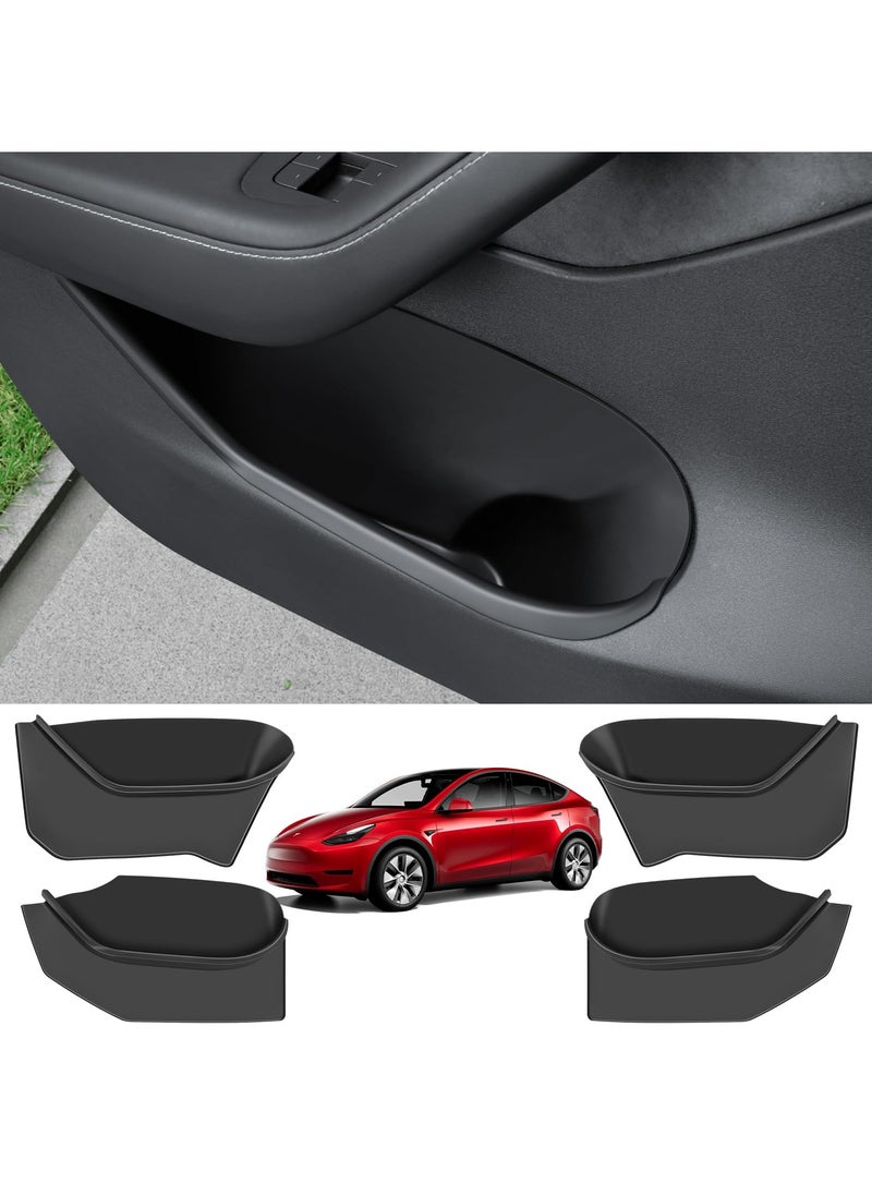 SYOSI Silicone Door Storage Pockets for Tesla Model Y 2021-2023, 4PCS Door Protector Accessories, Front and Rear Door Slot Pockets  - Image 1