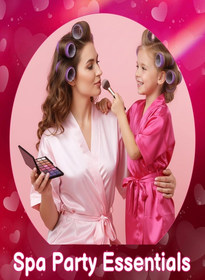 Hoemwarm 122 Pcs Pink, Hot Pink Girls Spa Party Kit, 10-Pack Slumber Party Favors with Satin Robes, Tote Bags, and Nail Salon Accessories for Kids Spa Birthday, Halloween, Home Party Supplies - Image 4