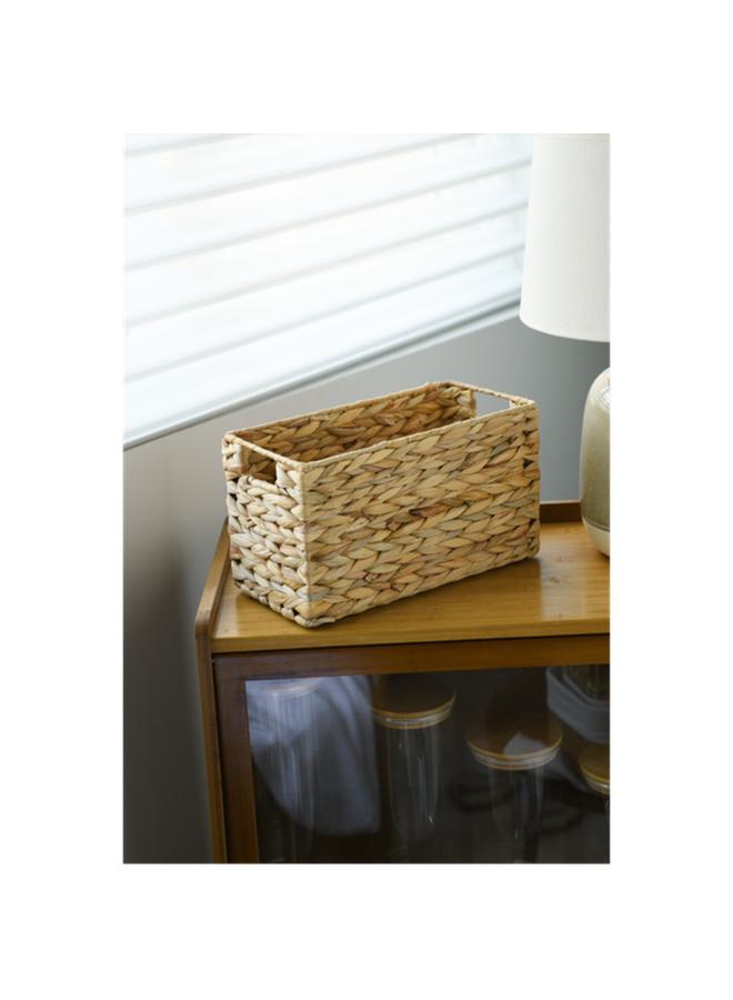 HONEY BEE Sturdy Hyacinth Grass Rectangular Shaped Storage Basket Brown - Image 3
