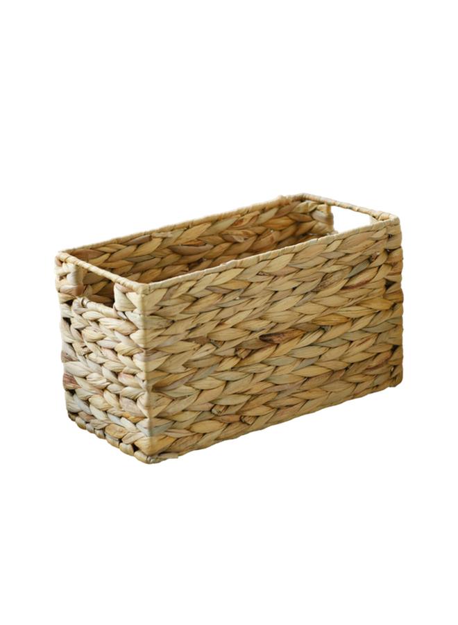HONEY BEE Sturdy Hyacinth Grass Rectangular Shaped Storage Basket Brown - Image 2