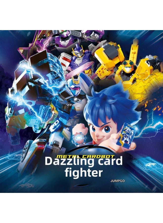 Genuine Dazzle Card Fighter Shadow Agent Children's Cartoon Car Deformation Car 6-12 Years Old Deformation Robot Toy-Color:Assembled Version-cracked Knight  - Image 3