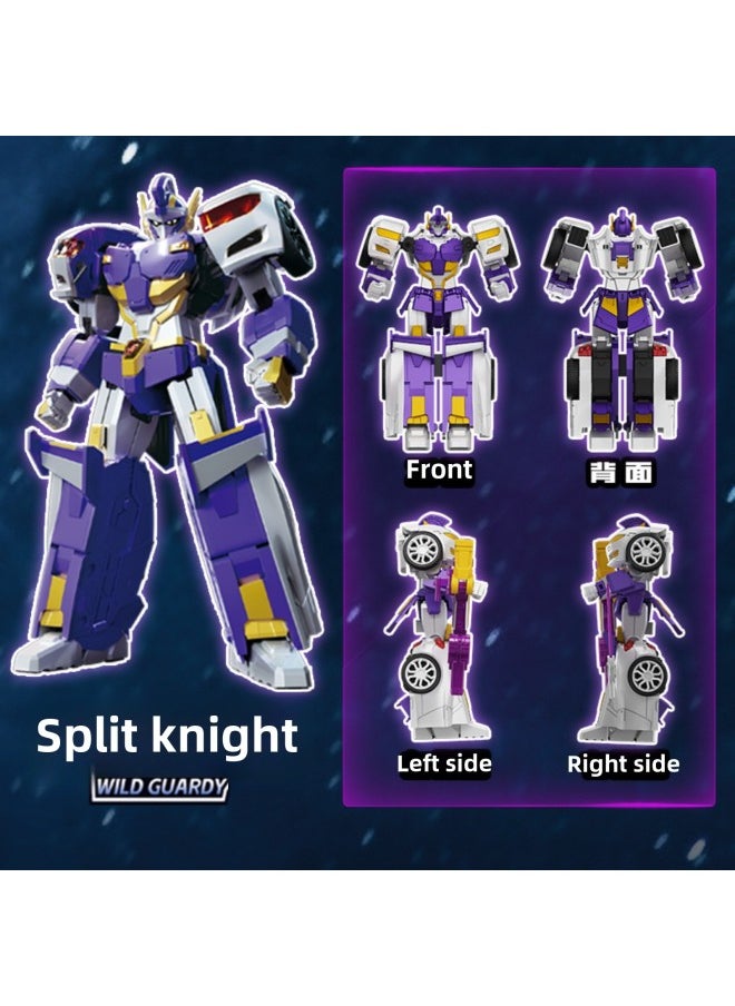Genuine Dazzle Card Fighter Shadow Agent Children's Cartoon Car Deformation Car 6-12 Years Old Deformation Robot Toy-Color:Assembled Version-cracked Knight  - Image 1