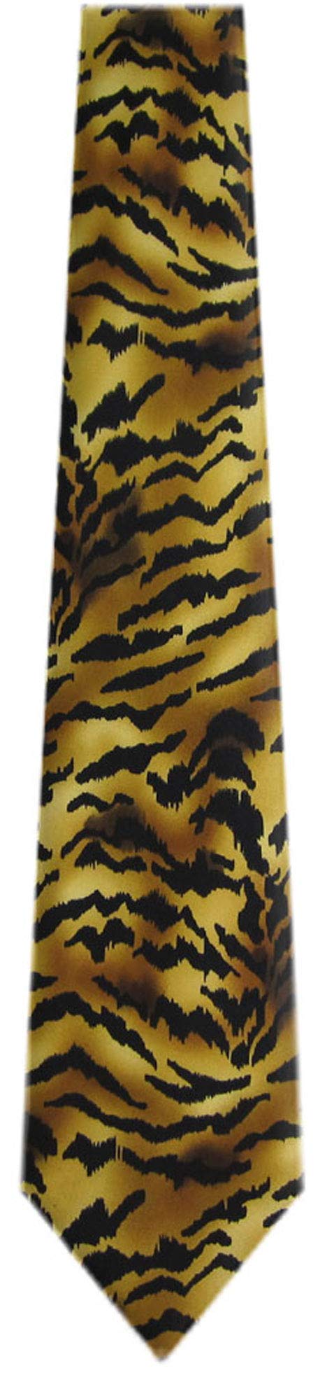 BUYYOURTIES Buy Your Ties TIGER-2 - Tiger Print Mens Necktie, Blue Brown Gold, One Size - Image 4