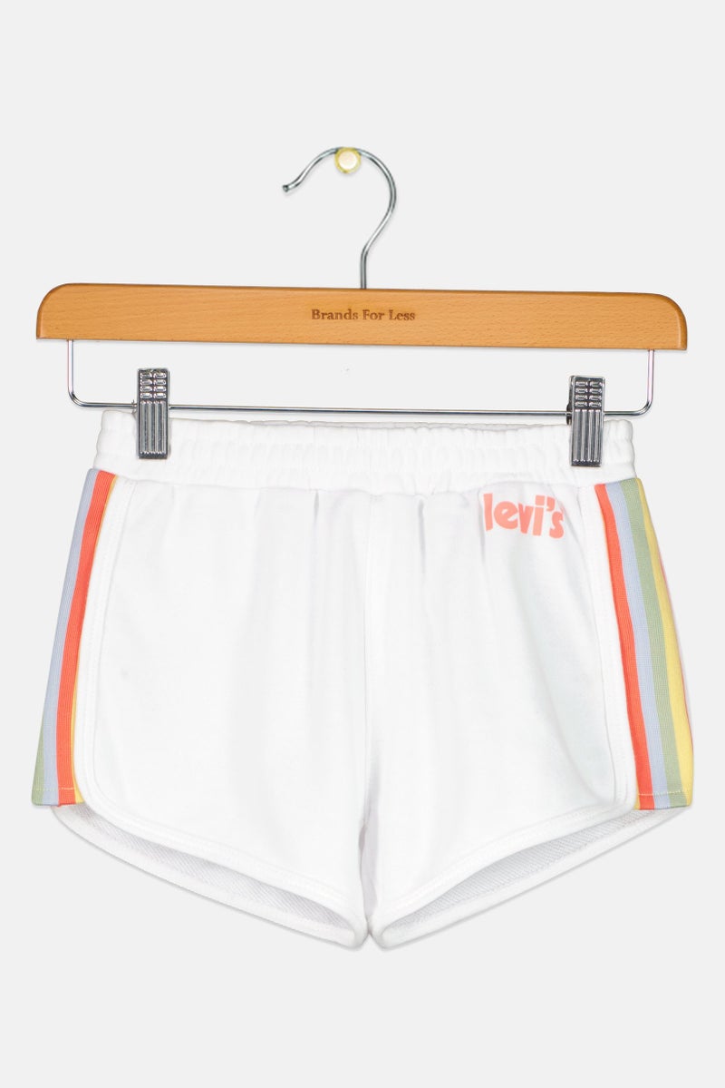Levi's Toddlers Girl Brand Logo Basic Shorts, White - Image 1