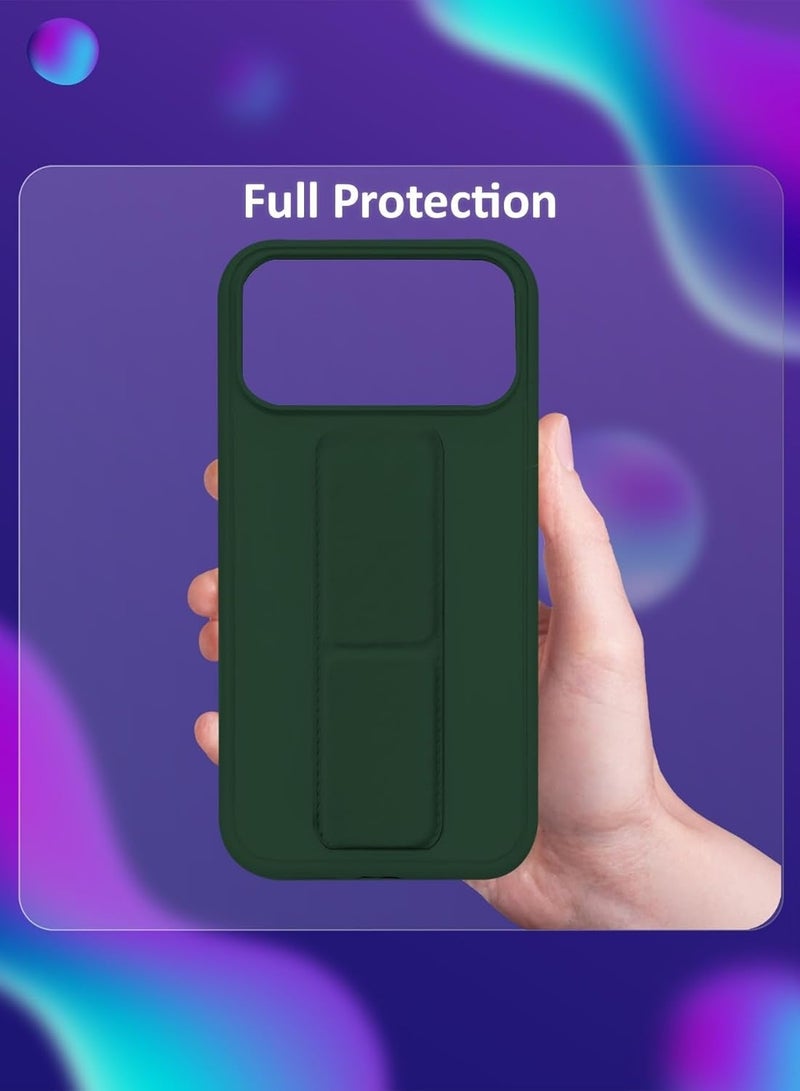Case for Iphone 17 Pro Back Stand Case Magnetic Car Holder Soft Silicone Case Horizontal and Vertical Kickstand Cover Full protection Case for iPhone 17 Pro - Image 3