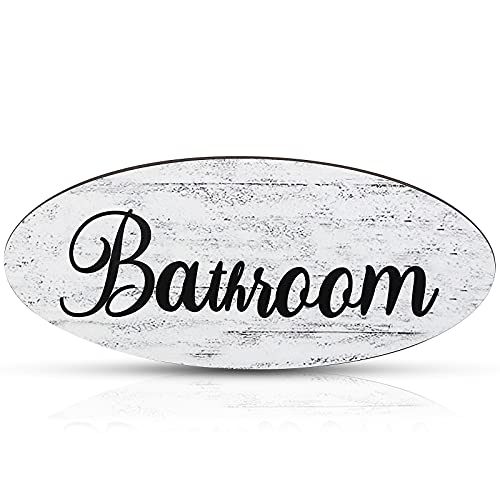 Queekay Queekay Rustic Bathroom Sign Wooden Bathroom Decor Hanging Sign Indoor Outdoor Vintage Wooden Decoration Farmhouse Primitive Wall Door Decor Housewarming Gifts 43 x 10 x 04 Inch 