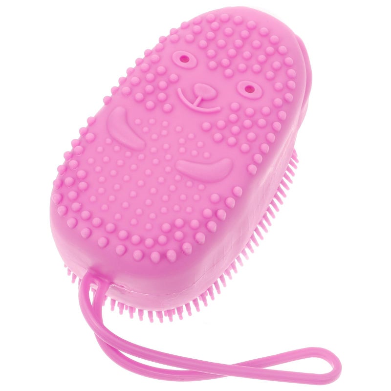 Automatic Foam Dispensing Bath Brush with Soap Storage Lavender Purple Portable Back Scrubber - Image 2