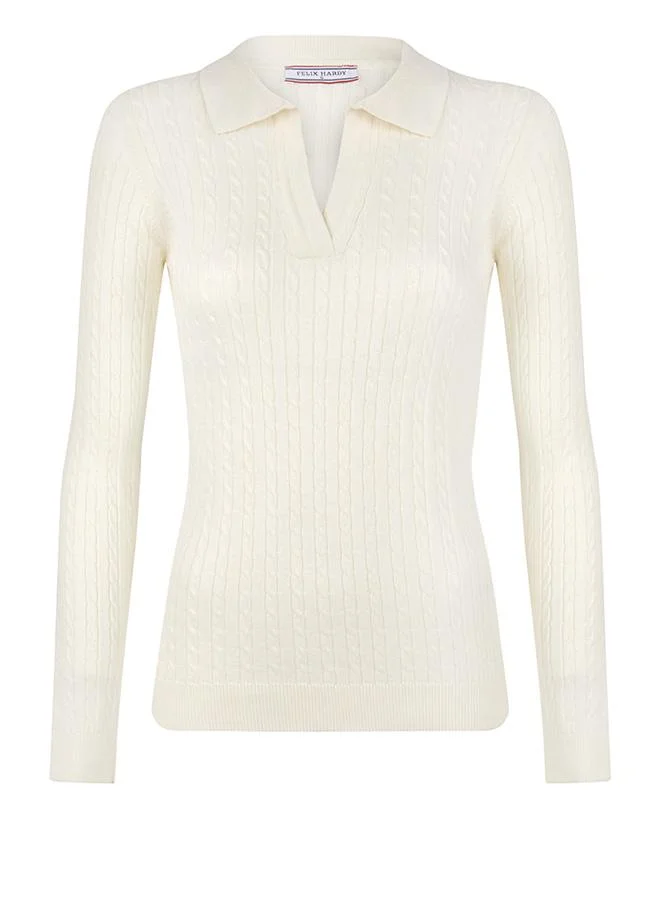FELIX HARDY Pullover with Polo Collar