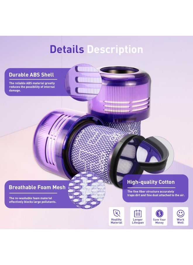 Xoopla 2 Pack Vacuum Filters Replacement Filters Compatible with Dyson V11 V15 V14 Vacuum Cleaner, HEPA Washable Filters  - Image 2