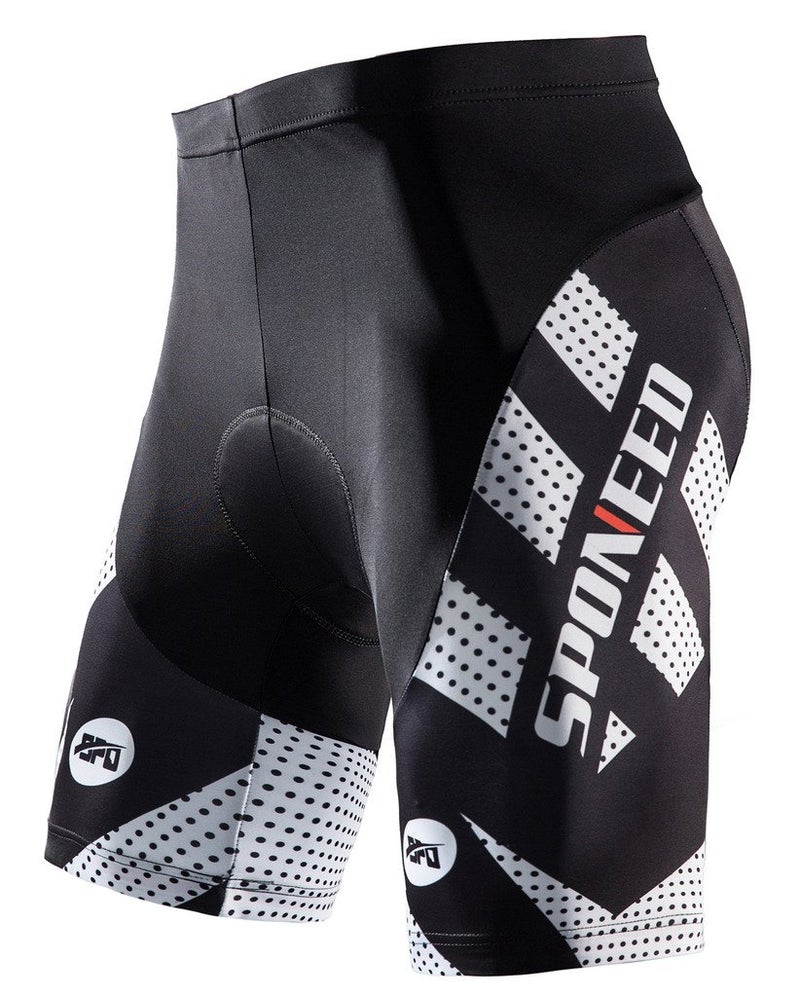 sponeed Men's Shorts for Biking Padding Cycling Pants Male Trainning Padded Road Bike Underwear US L White