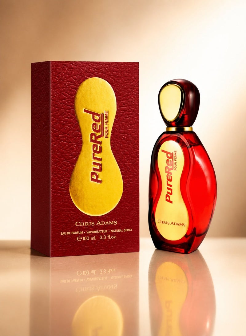 Chris Adams Pure Red Eau De Parfum 100ML – Bold, Passionate & Irresistibly Captivating Fragrance - Image 1