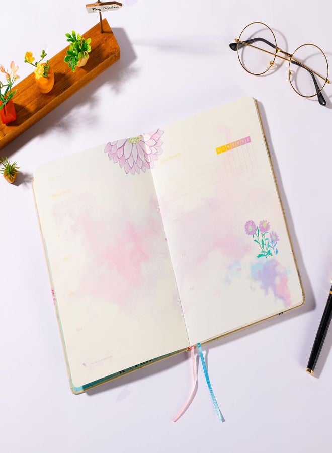 SIIXU Undated Weekly Planner with 48 Weeks, To Do List Notebook, Flower Theme Daily Organizer Journal, A5, 5.8"x8.5", 128 Pages - Image 4