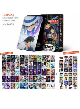 92 Pcs Detective Conan Lomo Cards With Stickers Set - view 2