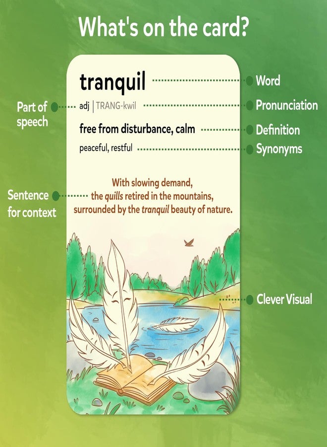 سكيلماتيكس بطاقات مفردات سكيل ماتيك التعليمية للأطفال - تعلم 100 كلمة مع ألعاب الكلمات، والمرئيات، والأصوات، وهدايا عيد الميلاد، وهدايا تعليمية للأعمار من 8 و9 و10 سنوات فما فوق، ولعبة لغوية بدون شاشة - Image 5