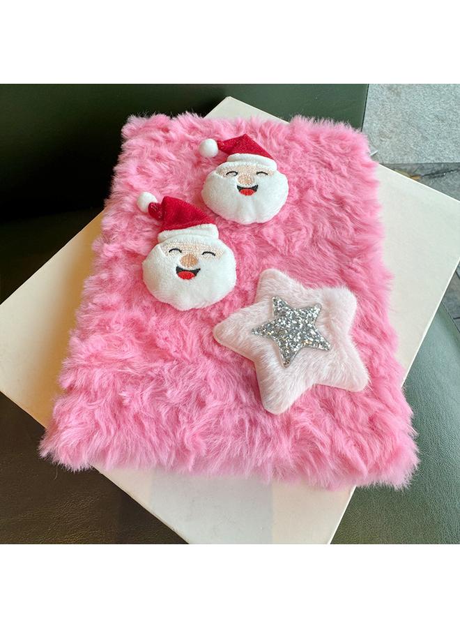 Bluejw Cross-border New Santa Claus Foreign Trade Plush Notebook Sweet Girl Pink Notepad Student Gift Wholesale - Image 5