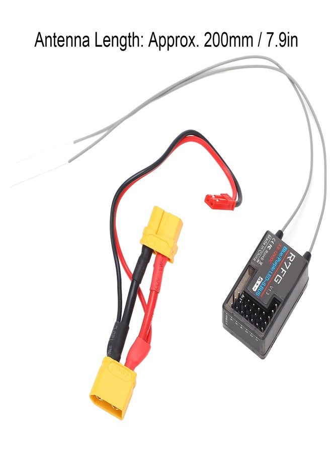 ديلوي جهاز استقبال سيارة تحكم عن بعد، 2.4 جيجا هرتز R7FG، 7 قنوات، هوائي مزدوج، جهاز استقبال قياس عن بعد للسيارات والقوارب، متوافق مع أجهزة إرسال RC6GS وRC4GS - Image 2