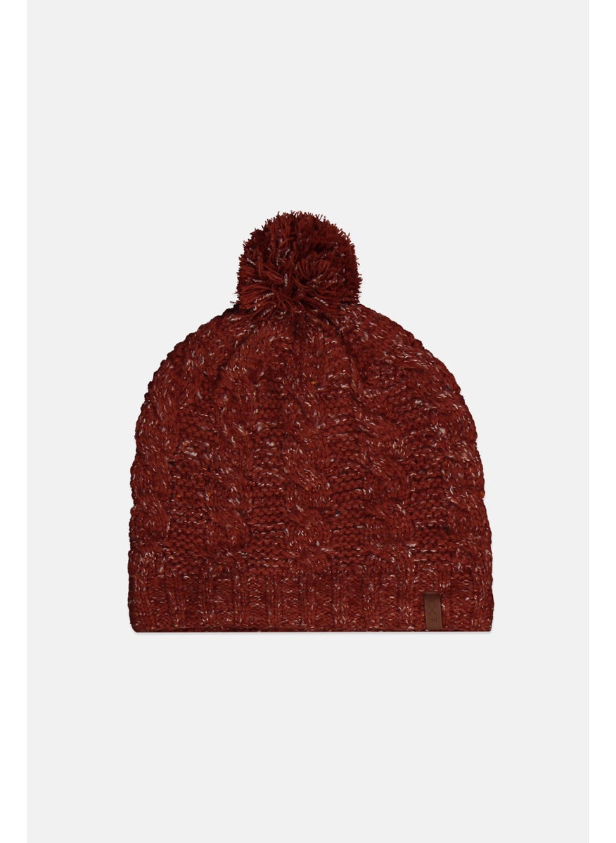 Tchibo Women Pompoms Knitted Beanie, Brown  - Image 2