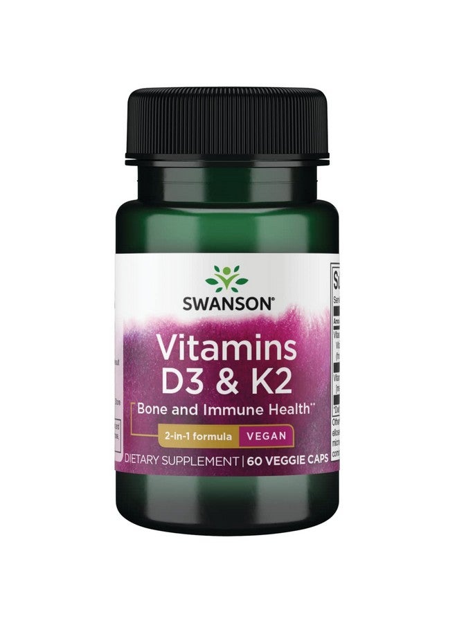 SWANSON Vitamins D3 & K2 2 000 Iu & 75 Mcg 60 Veg Caps - Image 1