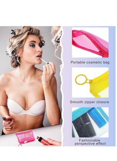 Excefore Small Mesh Zipper Pouch, Mini Nylon Travel Pouch, Small Essentials Organizer, Change Purse， Data Cable Zipper Storage Bag, Waterproof Coin Wallet，for Headphone Lipstick Some Small Items 15Pcs  - Image 3