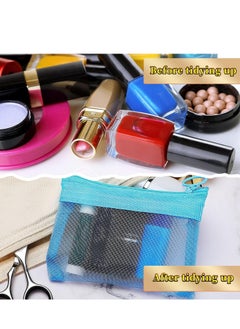 Excefore Small Mesh Zipper Pouch, Mini Nylon Travel Pouch, Small Essentials Organizer, Change Purse， Data Cable Zipper Storage Bag, Waterproof Coin Wallet，for Headphone Lipstick Some Small Items 15Pcs  - Image 5