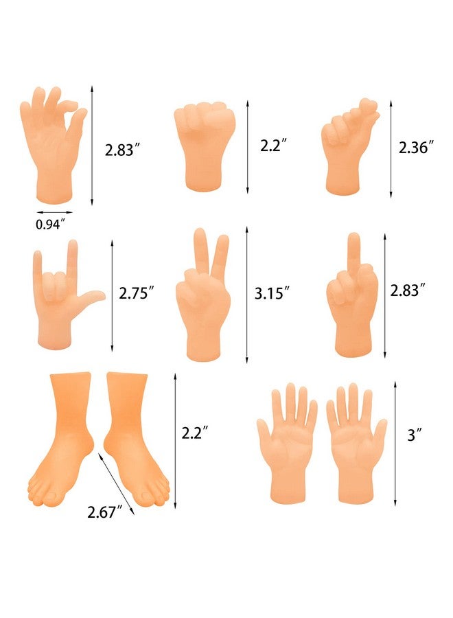 ZAKVOOR 16 Pcs Tiny Finger Hands Mini Rubber Finger Puppets Realistic Little Hand Finger For Puppet Show Gag Performance Party Favors - Image 2
