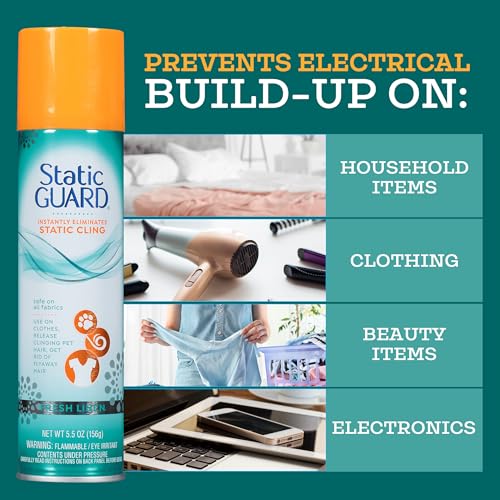 Static Guard Fabric Spray, Fresh Linen Scent, 5.5 Ounce Can - Image 4