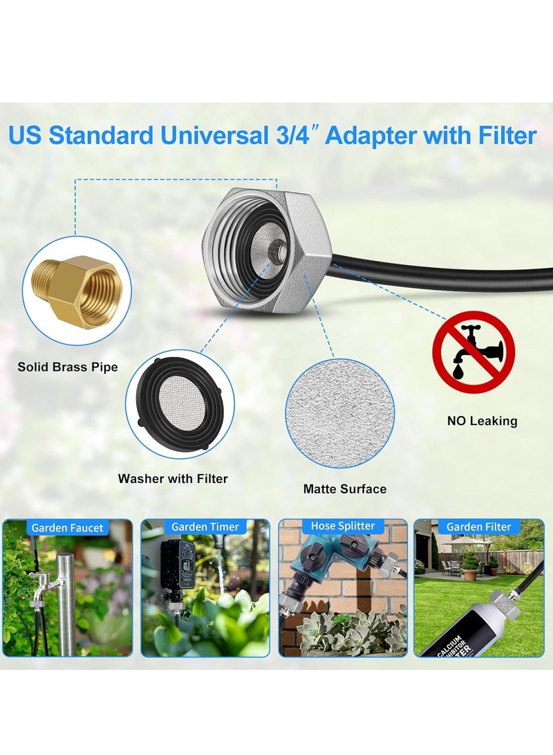 عام نظام الرذاذ، خط رذاذ بطول 75 قدمًا (23 مترًا) + 28 فوهة رذاذ نحاسية + محول نحاسي (3/4 بوصة)، رذاذ لتبريد الفناء الخارجي والحديقة الخارجية وترامبولين للحديقة المائية - Image 2