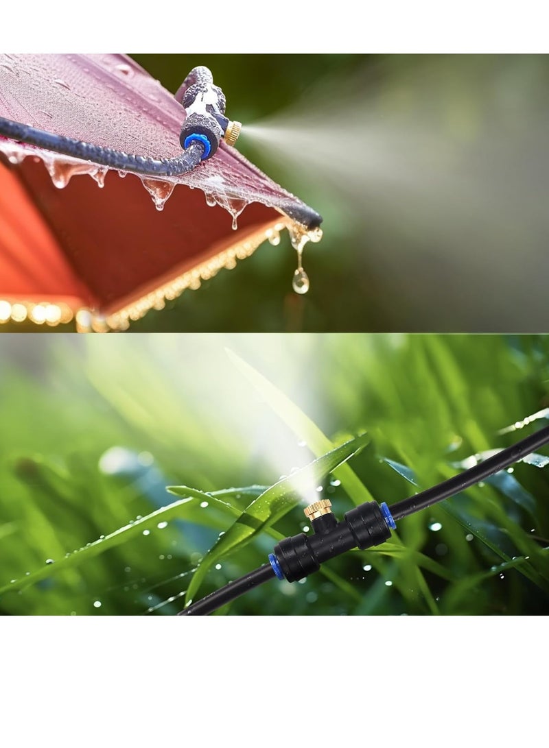 عام نظام الرذاذ، خط رذاذ بطول 75 قدمًا (23 مترًا) + 28 فوهة رذاذ نحاسية + محول نحاسي (3/4 بوصة)، رذاذ لتبريد الفناء الخارجي والحديقة الخارجية وترامبولين للحديقة المائية - Image 4