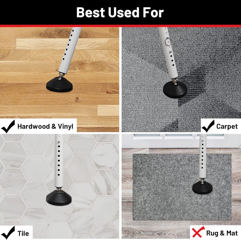 Keplrend Door Stoppers Security Bar 2 Pack - Heavy Duty Door Jammer - Adjustable Sliding Door Lock Bar - Door Barricade Security Bars for Window, Front Door, Patio Door, Apartment, Home, Hotel Room - Image 5