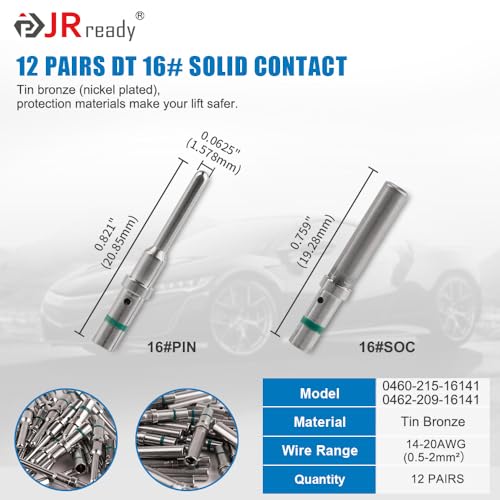 JRready Deutsch Connector 2 Pin Connector Kits with Size 16 Solid Contacts(14-20AWG), ST6328-2 DT Series Waterproof Connector 2 Pin 5 Sets and Deutsch Pin Removal Tool DRK-RT1B with Mounting Clips - Image 4
