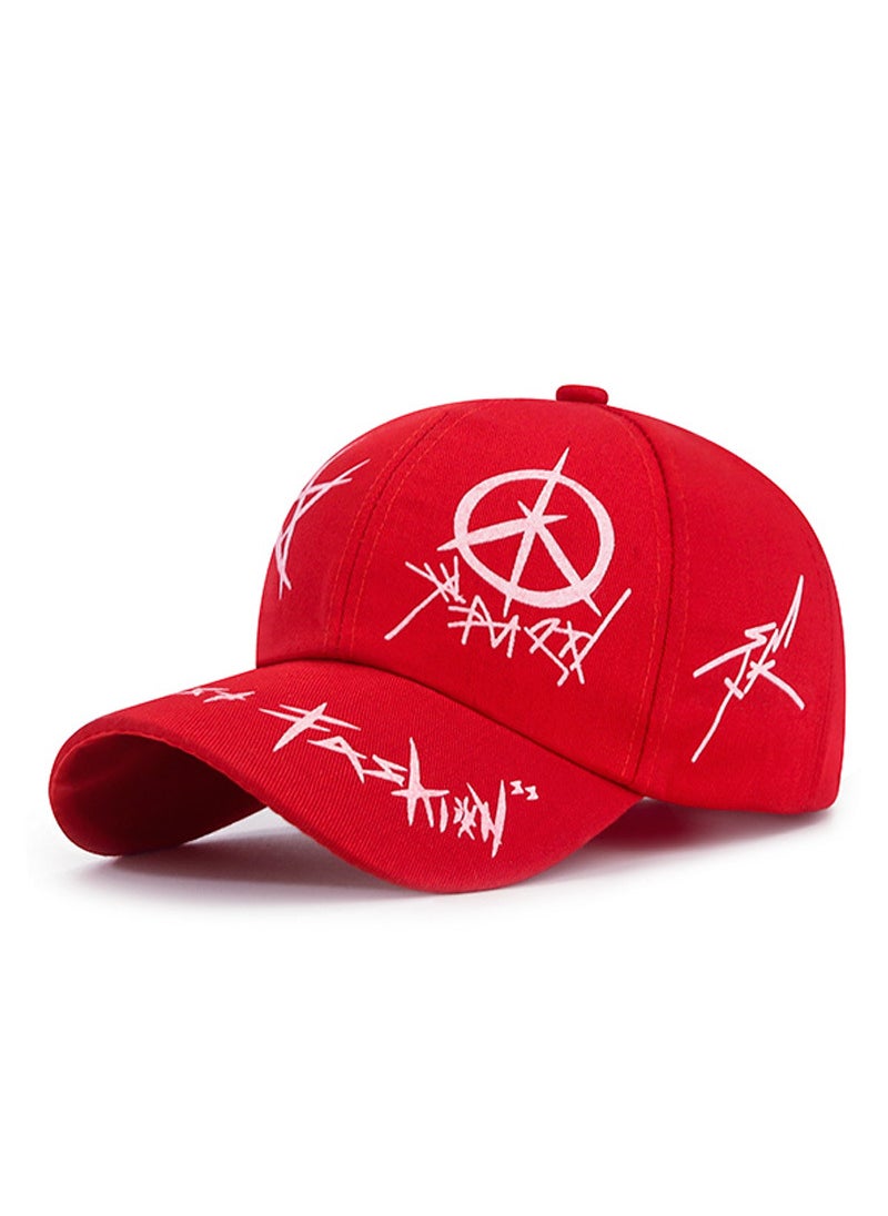 Generic Korean Fashion Graffiti Baseball Cap Red  - Image 1