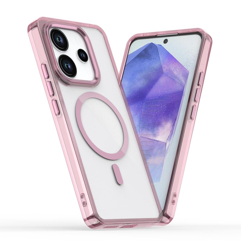 erorex For Redmi Note 14 4G 163.3mm MagSafe Magnetic Clear Phone Case(Pink) - Image 1