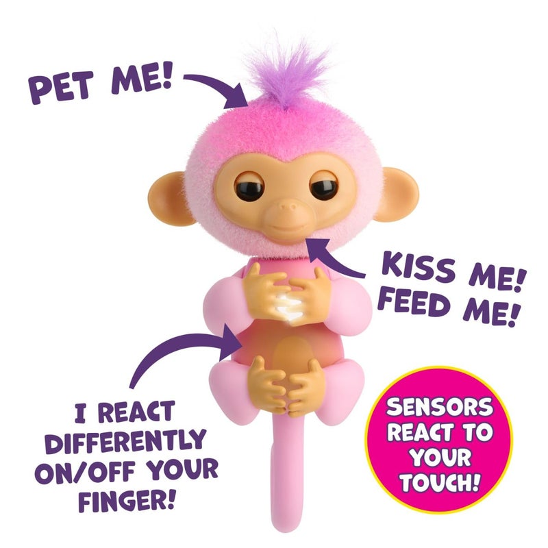 Fingerlings 2023 New Interactive Baby Monkey Reacts to Touch â€“ 70+ Sounds & Reactions â€“ Harmony (Pink) - Image 5