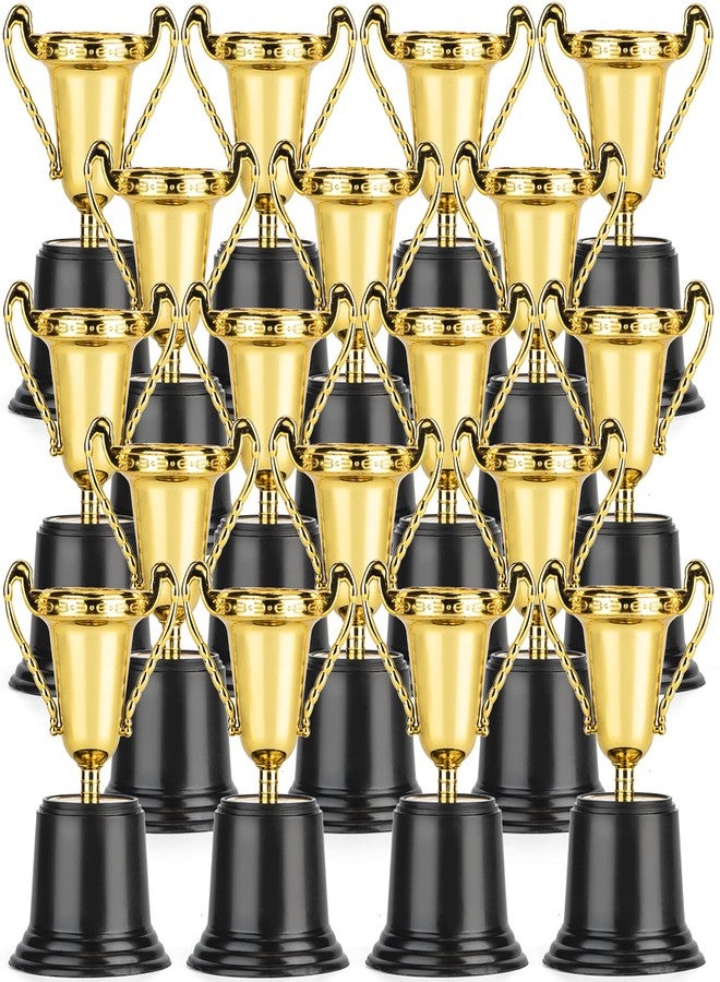 Uzoxlsn 24 Pack Gold Award Trophy, 5 Inch Plastic Golden Mini Trophies Cup For Halloween Party Favors, Kids Classroom School Rewards, Competition Or Celebration Awards Props, Sports Tournament Winning Prizes - Image 1