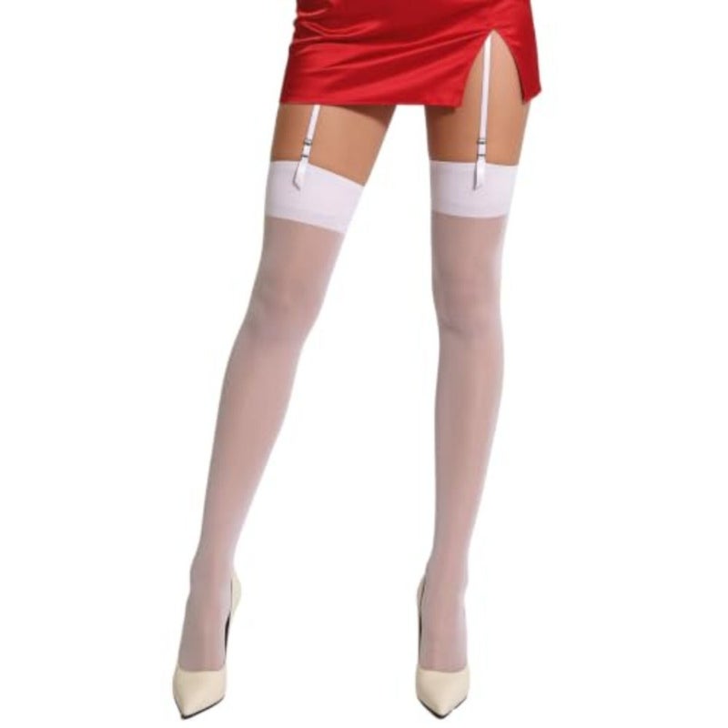 Mila Marutti Sheer Thigh High Stockings for Garter Belts 20 Denier Lingerie Stockings Garter Set Nylons Multiple Colors - Image 1