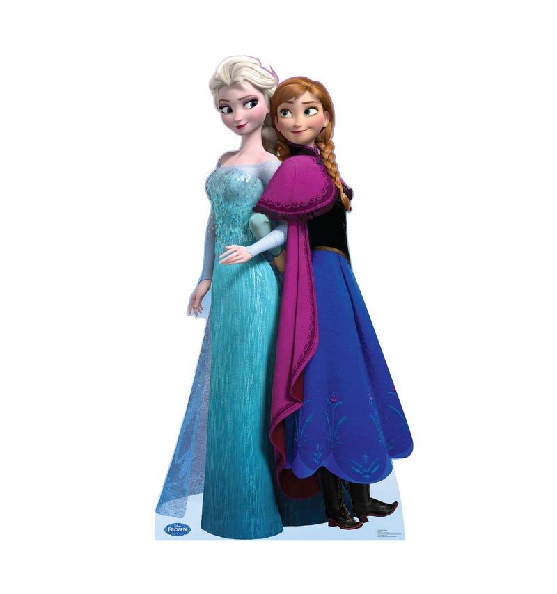 Cardboard People Cardboard People Elsa  Anna Life Size Cardboard Cutout Standup  Disneys Frozen 2013 Film