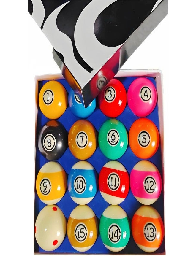 Sinkkuma Billiard Balls Standard Set 16 Pool Table Balls 2-1/4 inch Replacement Billiard Cue Ball Set Professional Pool Table Accessories (Deluxe Standard) - Image 1