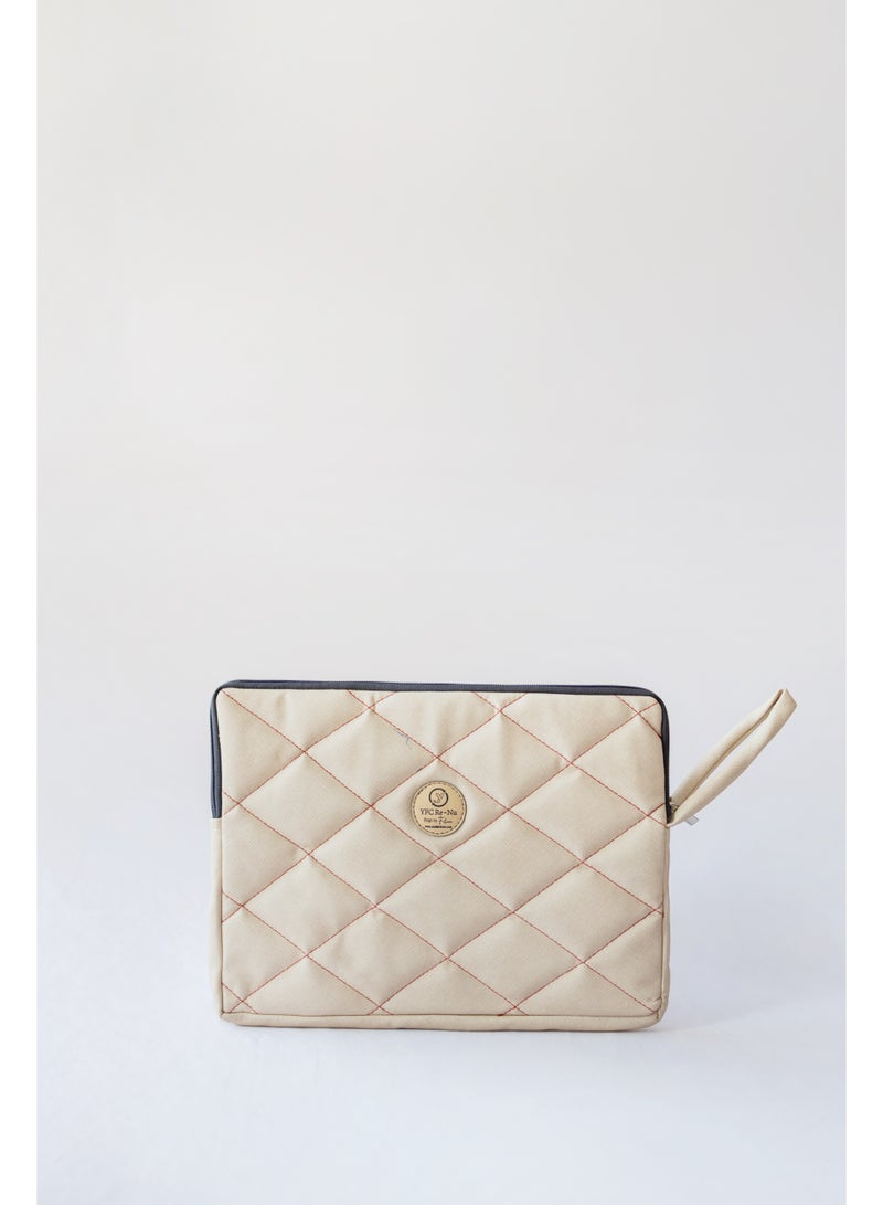 Quilted Genuine Leather Laptop Sleeve Case - Image 1