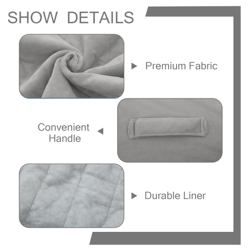 MeMoreCool Square Stuffed Pouf Ottoman Foot Rest, Floor Pouf Foot Stool with Foam Chunk Filling, Soft Stuffed Ottoman Footrest for Living Room, Light Grey - Image 5