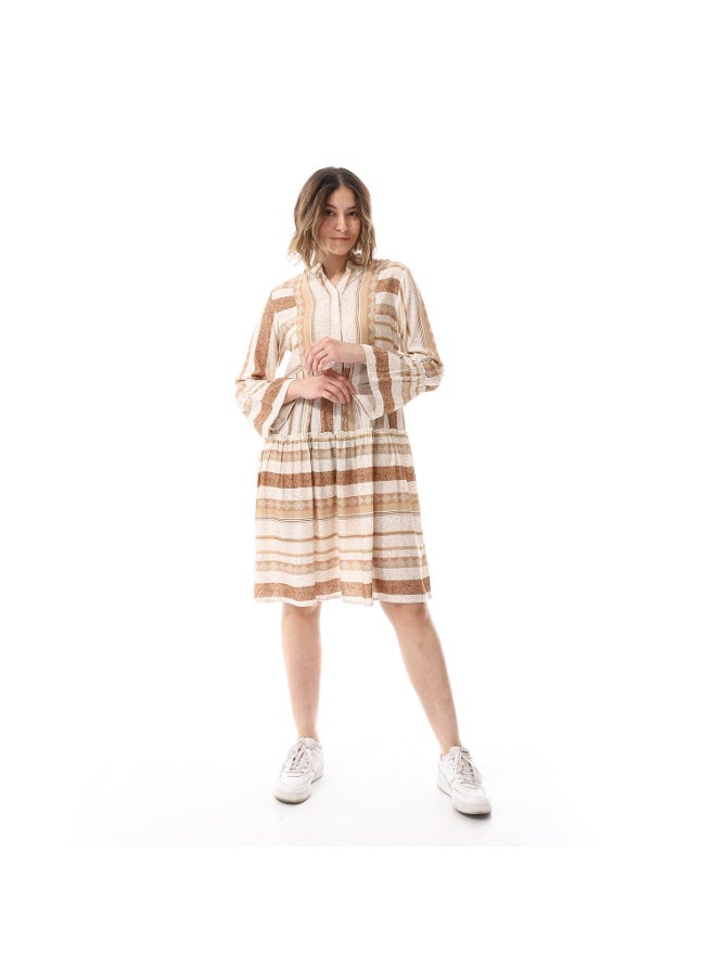 Cocktail 5665-midi dress-beige  - Image 1