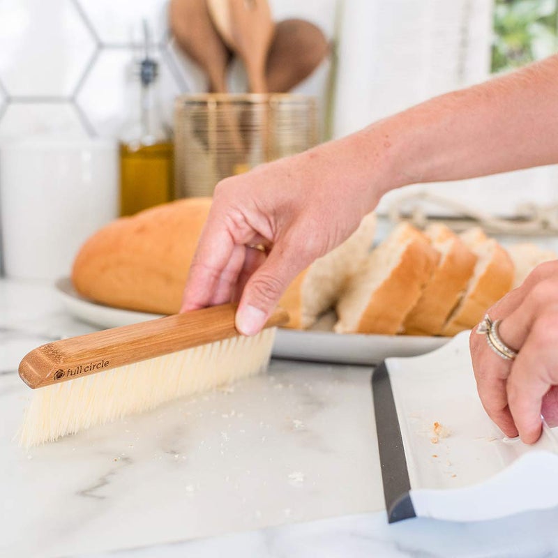 Full Circle Crumb Runner, Counter Sweep and Squeegee, Compact Brush for Sink & Kitchen Countertops, White - Image 3