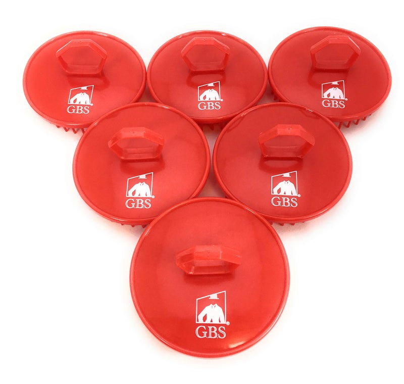 GBS Shampoo Scalp Massage Brush Grooming Travel Effortless Glide Fine Tooth Durable Material Pack of 6 Red