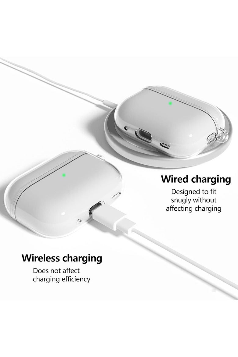 for  AirPods Pro 3 CaseTPU Clear Earphones Protective with Keychain Transparent - Image 3