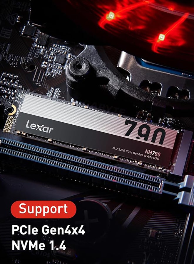 Lexar NM790 1TB SSD, M.2 2280 PCIe Gen4x4 NVMe 1.4 Internal SSD, Up to 7400MB/s Read, Up to 6500MB/s Write, Internal Solid State Drive for PS5, PC, Laptop, Gamers, Professionals (LNM790X001T-RNNNG) - Image 3
