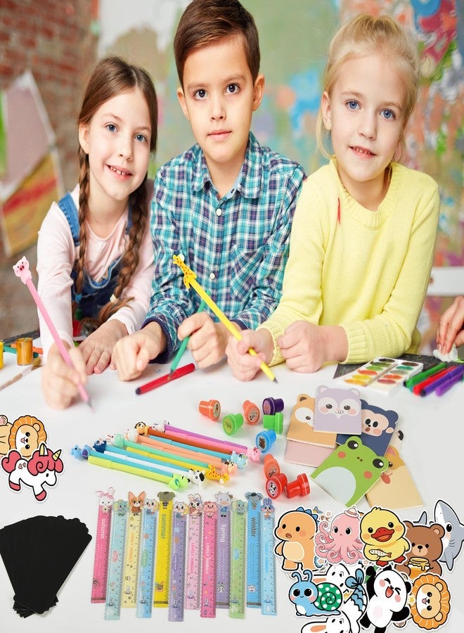 Ulema Stationery Party Favors, 24 pack Cute Stationery Party Supplies for Kids, With Pencils Rulers Erasers Sticky Notes For Birthday Goodie Bags School Classroom games Rewards School Office Supplies. - Image 5