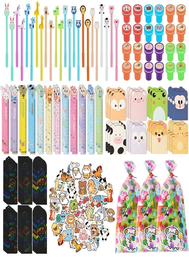 Ulema Stationery Party Favors, 24 pack Cute Stationery Party Supplies for Kids, With Pencils Rulers Erasers Sticky Notes For Birthday Goodie Bags School Classroom games Rewards School Office Supplies. - Image 1